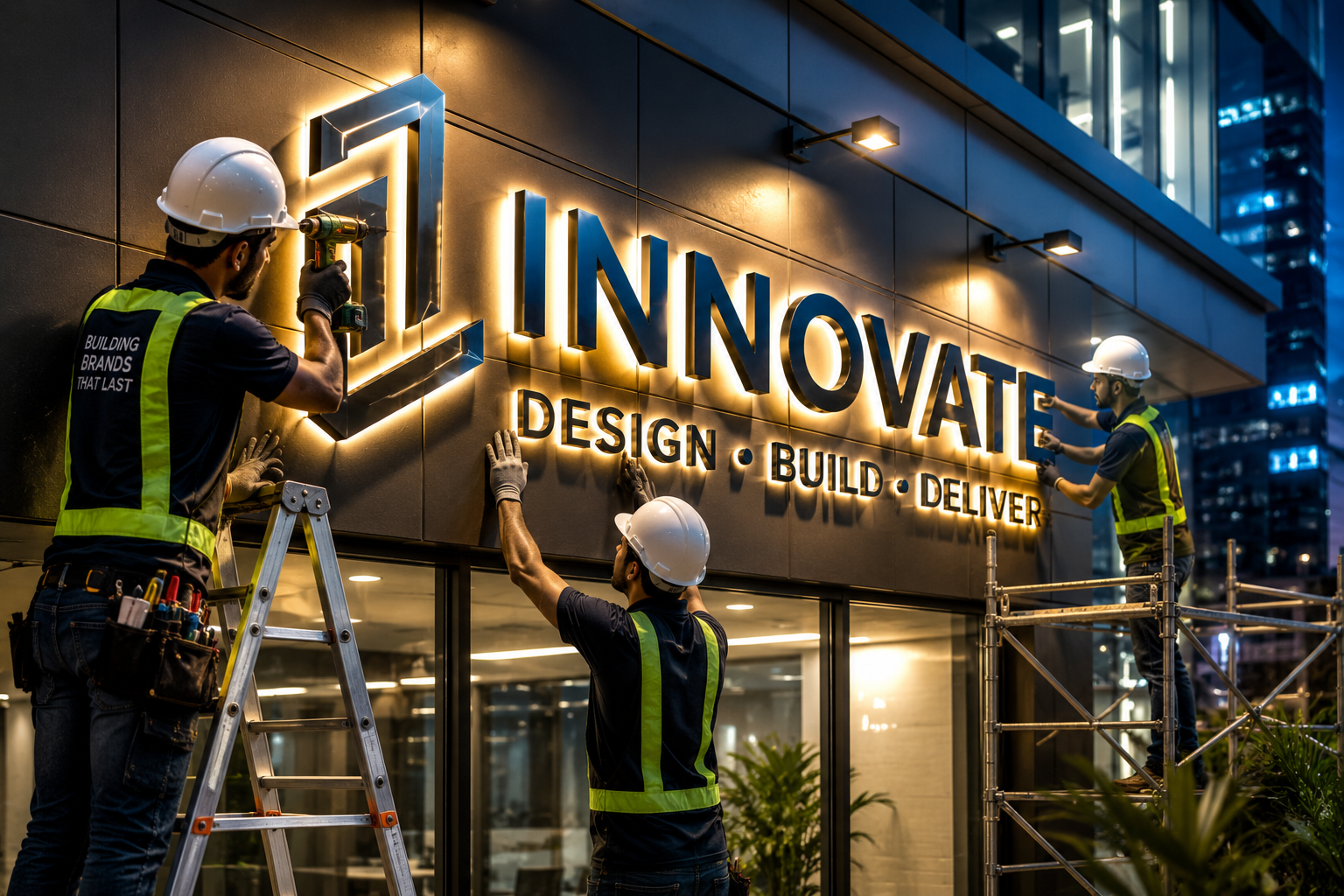 Commercial storefront signage and branding